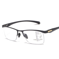 Metal Half Rim Progressive Lens Eyeglasses