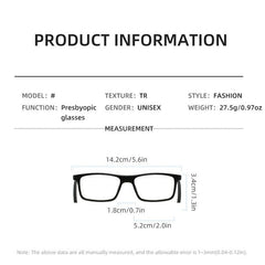 Foldable Presbyopia Glasses Adjustable Temples