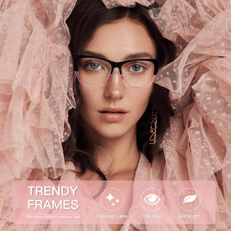 Women's Butterfly Frame Computer Readers Light Blocking Glasses