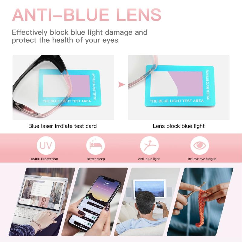 Women's Butterfly Frame Computer Readers Light Blocking Glasses