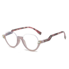 Plastic Half Rim Frame Reading Glasses Spring Hinges Flexible Temples