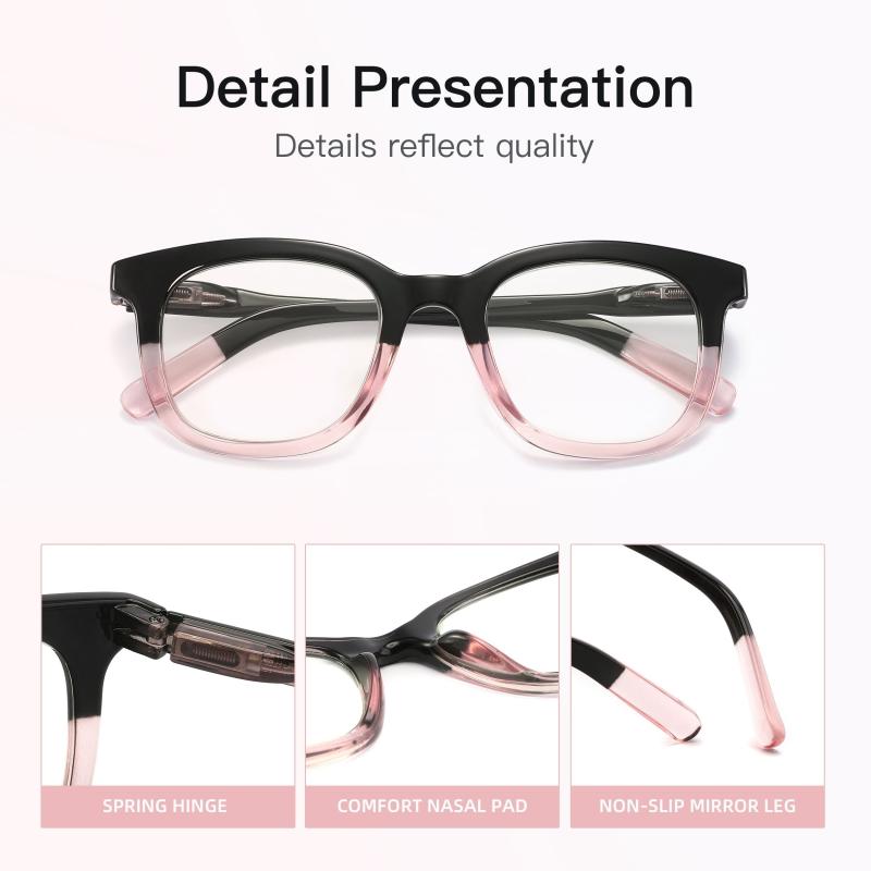 Fashionable Square Computer Readers UV Filter Reduce Glare