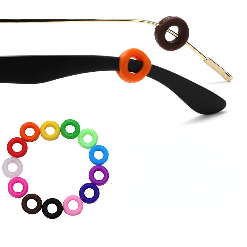 10pcs Colorful Anti-slip Silicone Ear Sleeves Hoops Glasses Accessories Set