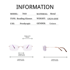 Metal Frame Light Blocking Reading Glasses Presbyopia Male Female Unisex