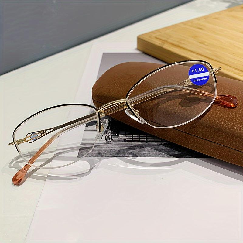 Metal Frame Light Blocking Reading Glasses +1.0 to +4.0