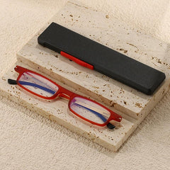 Metal Squared Frame Portable Presbyopia Corrective Eyeglasses