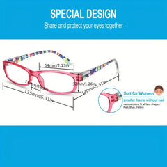 Stylish Pattern Print Light Blocking Reading Glasses For Women UV Protection