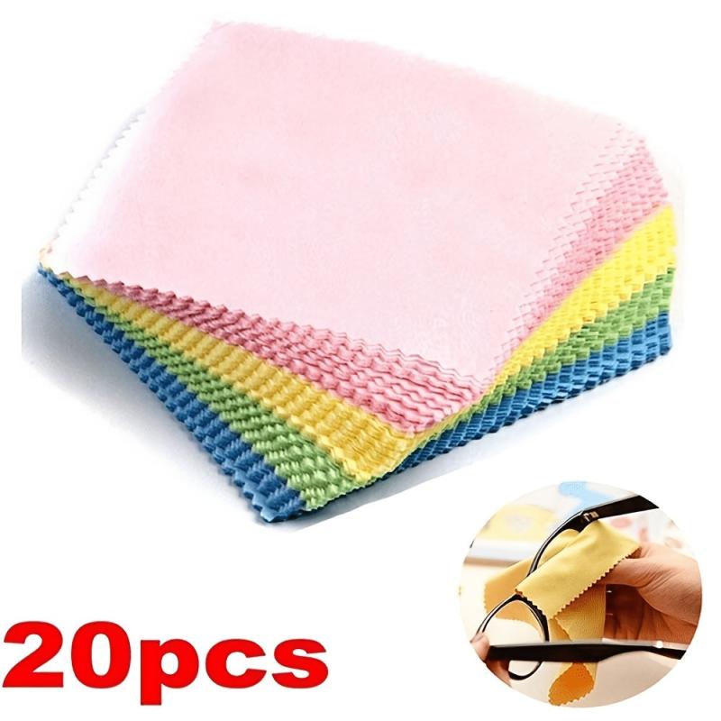 20pcs Thickened Knitted Fabric Cleaning Cloth for Glasses & Screens