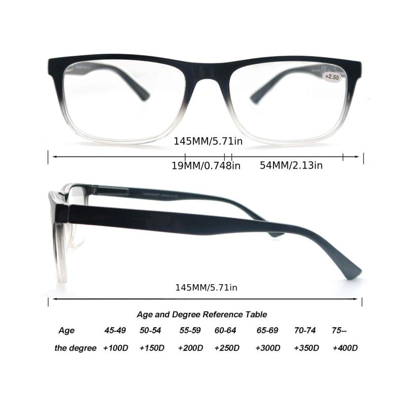 Large Square Readers Light Blocking Glasses Wide Fit Cheaters