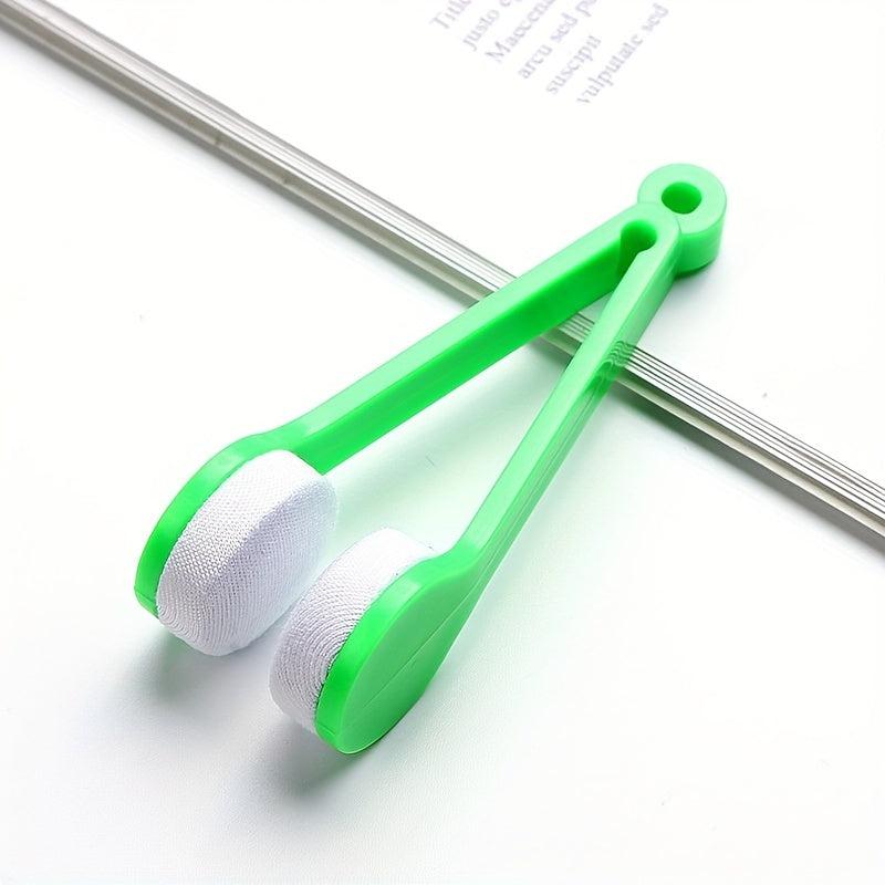Glasses Cleaning Brush Clip Portable Mirror Cloth