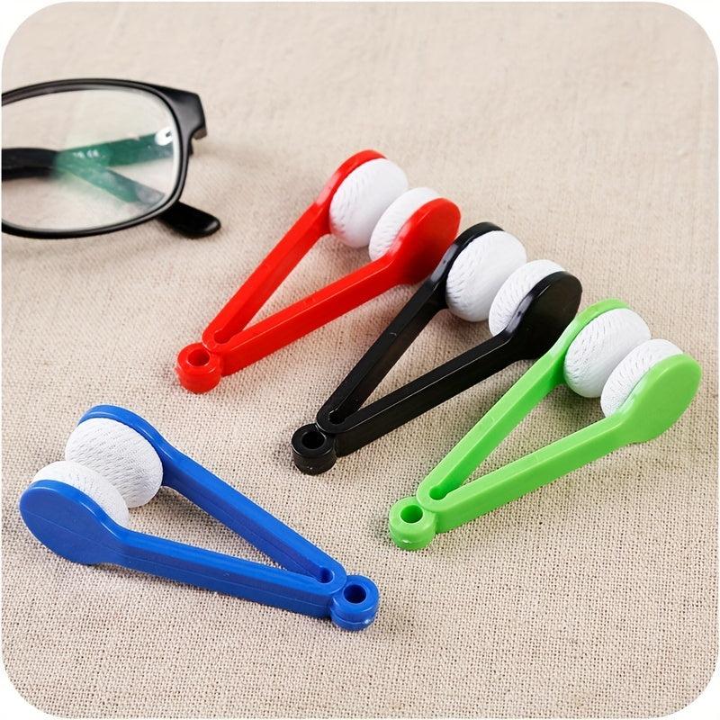 Glasses Cleaning Brush Clip Portable Mirror Cloth