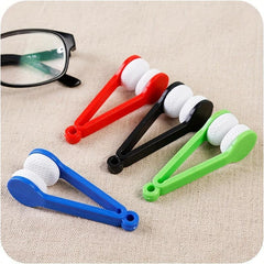 Glasses Cleaning Brush Clip Portable Mirror Cloth