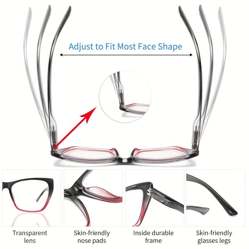 4pcs Anti Light Glasses Butterfly Frame Spring Hinge Reader Anti glare