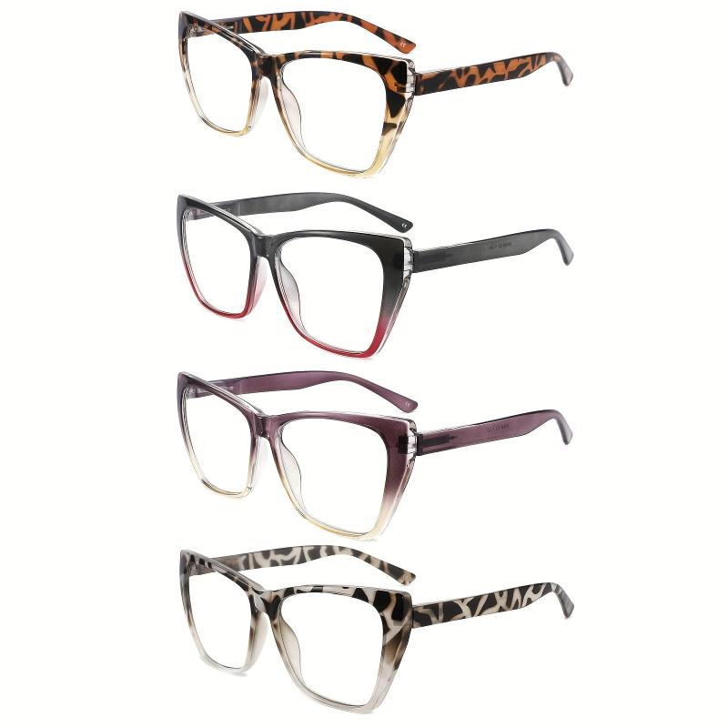 4pcs Anti Light Glasses Butterfly Frame Spring Hinge Reader Anti glare