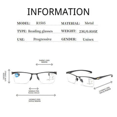 Square Frame Progressive Lens Eyeglasses