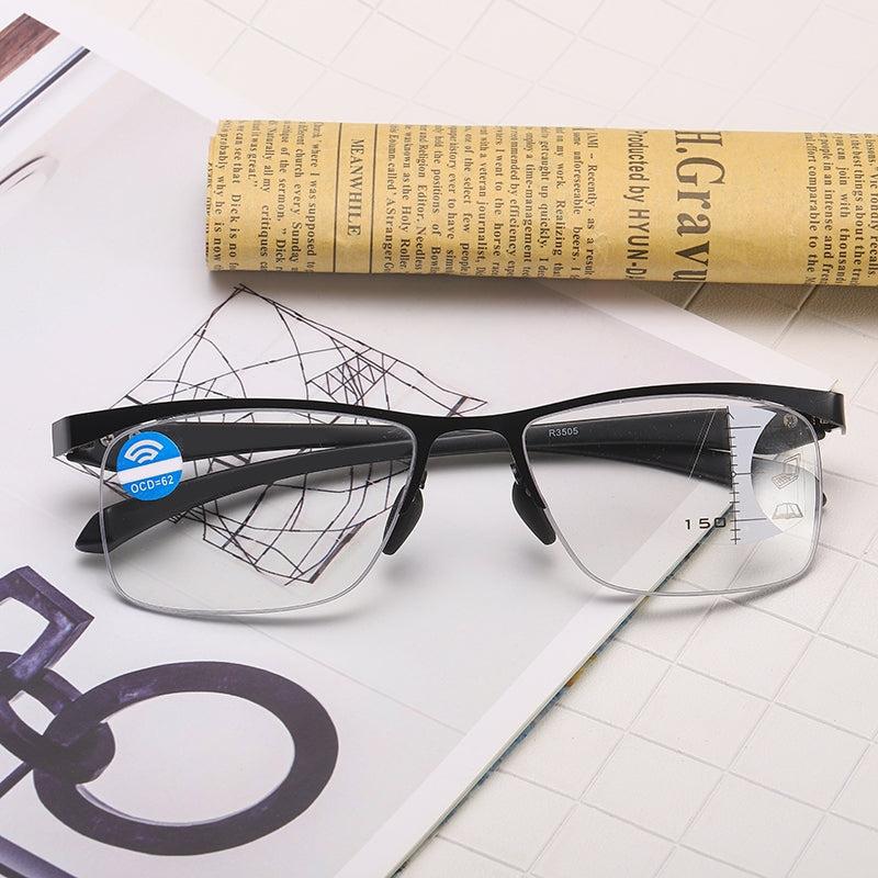Square Frame Progressive Lens Eyeglasses