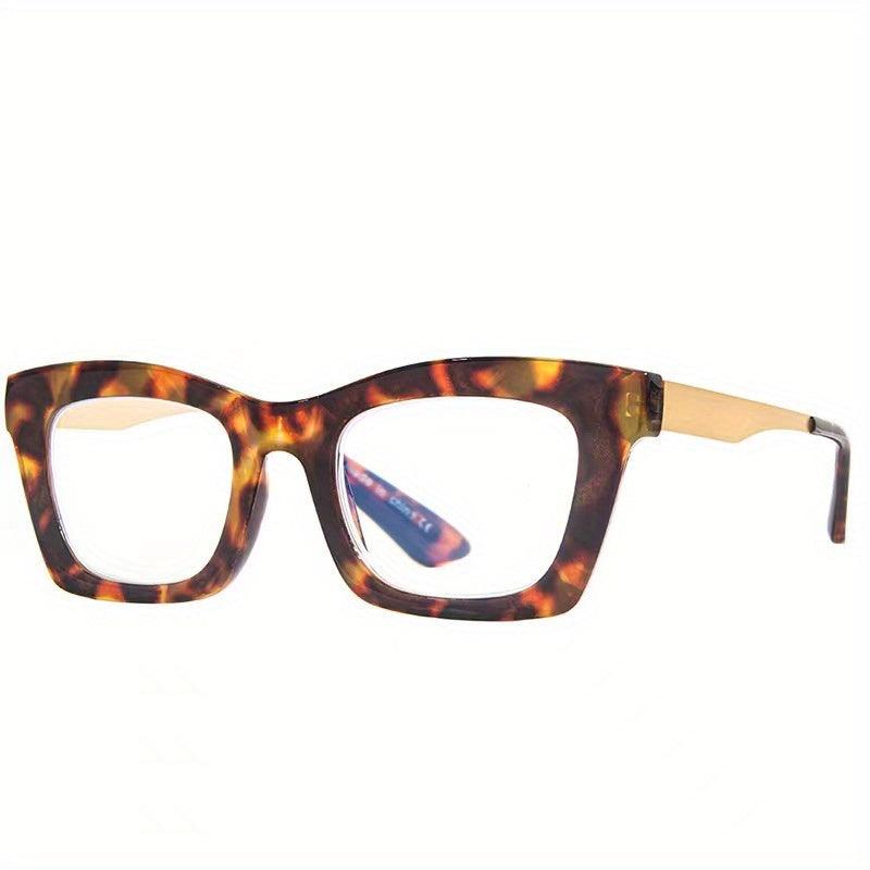 1pc Mixed Metal Feet Unisex Reading Glasses With Cloth And Case