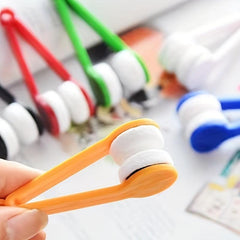 2pcs Glasses Cleaning Brush Microfiber Eyeglass Cleaner Wipes