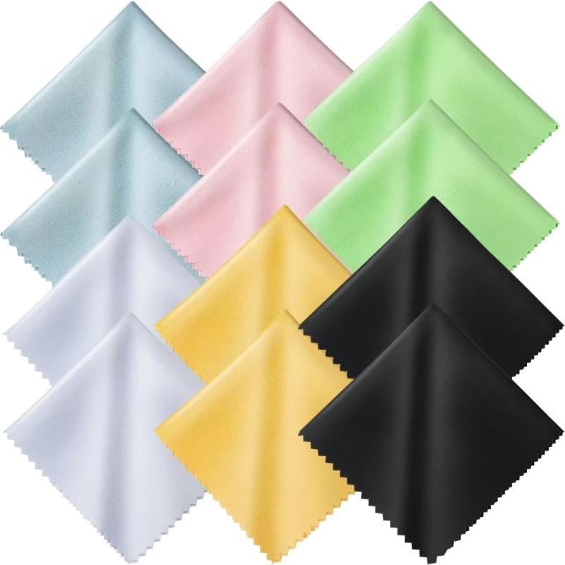 12pcs Microfiber Cleaning Cloths Multicolor Glasses Cleaning Cloth