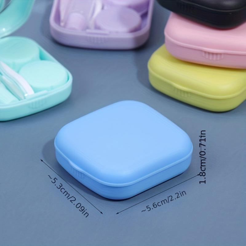 1pc Lens Case Plastic Lens Companion Case With Mirror Mini Compact Lens Case