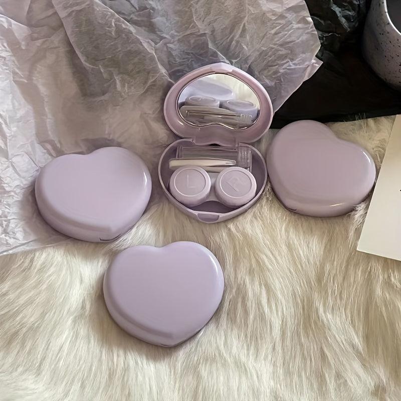 Heart Shaped Lens Case Solid Companion Care Case