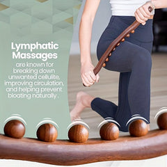 Wooden 8 Beads Massage Stick Lymphatic Drainage Body Shaping Tool
