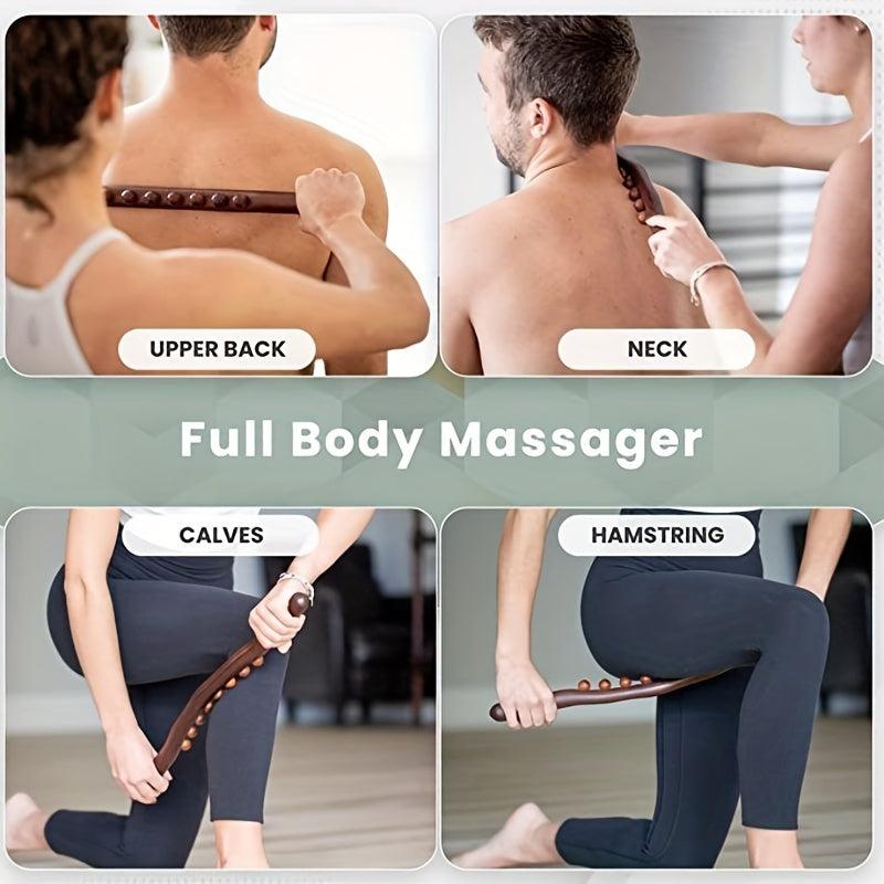 Wooden 8 Beads Massage Stick Lymphatic Drainage Body Shaping Tool
