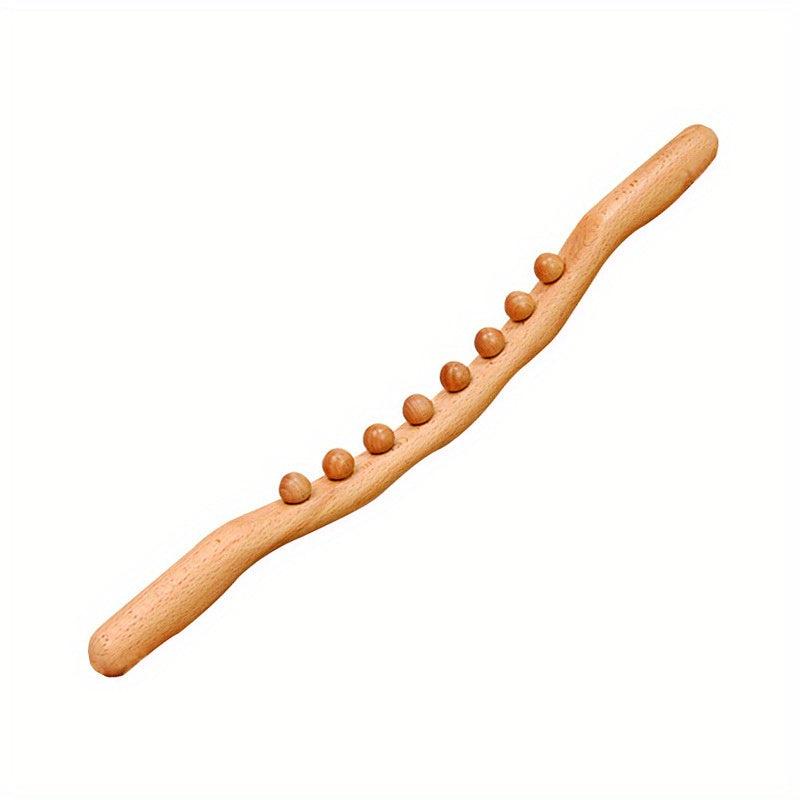 Wooden 8 Beads Massage Stick Lymphatic Drainage Body Shaping Tool