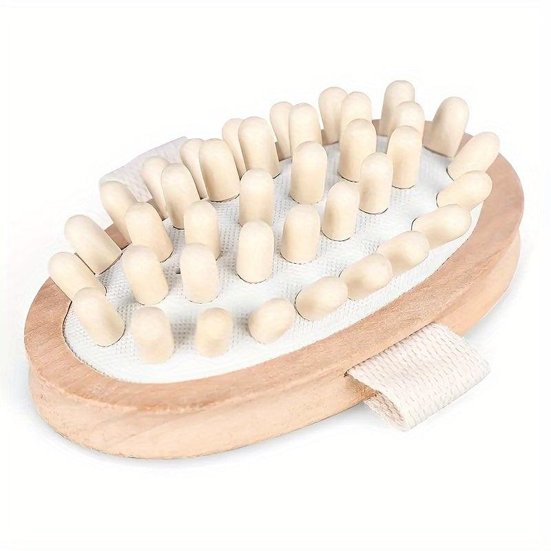 Wooden Body Brush Hand Held Massager Head Scalp Massage Tool