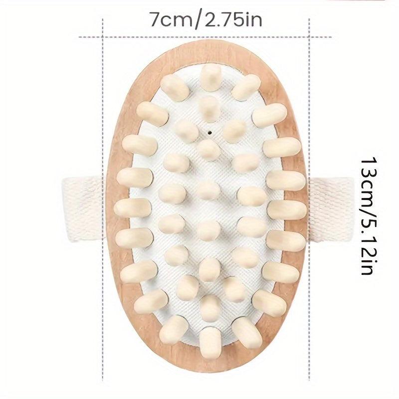 Wooden Body Brush Hand Held Massager Head Scalp Massage Tool