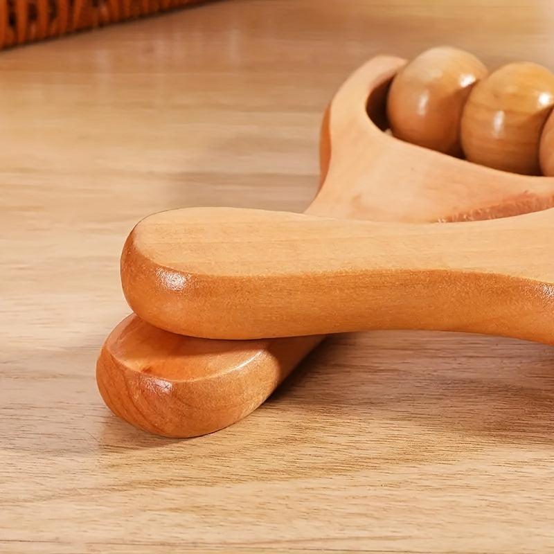Mini Wooden Roller Massager Neck Shoulder Leg Hand Massage Tool