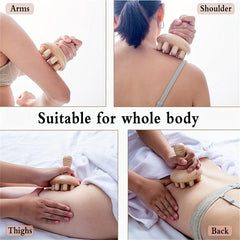 2pcs Wood Mushroom Massager Wooden Massage Stick Wood Massager