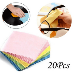20pcs Chamois Glasses Cleaner Jewelry Care Wipe Cloth Microfiber Cleaning Cloth