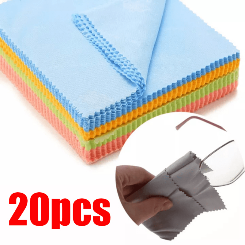20pcs Chamois Glasses Cleaner Jewelry Care Wipe Cloth Microfiber Cleaning Cloth