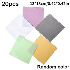 20pcs Chamois Glasses Cleaner Jewelry Care Wipe Cloth Microfiber Cleaning Cloth