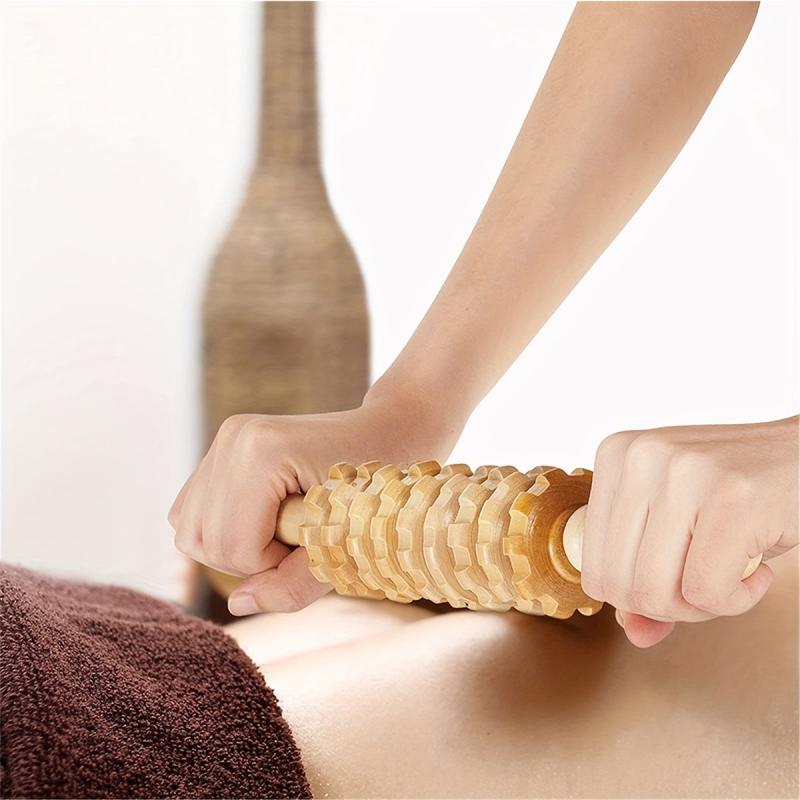 Wood Massager Straight Nine Wheels For Muscle Relaxation