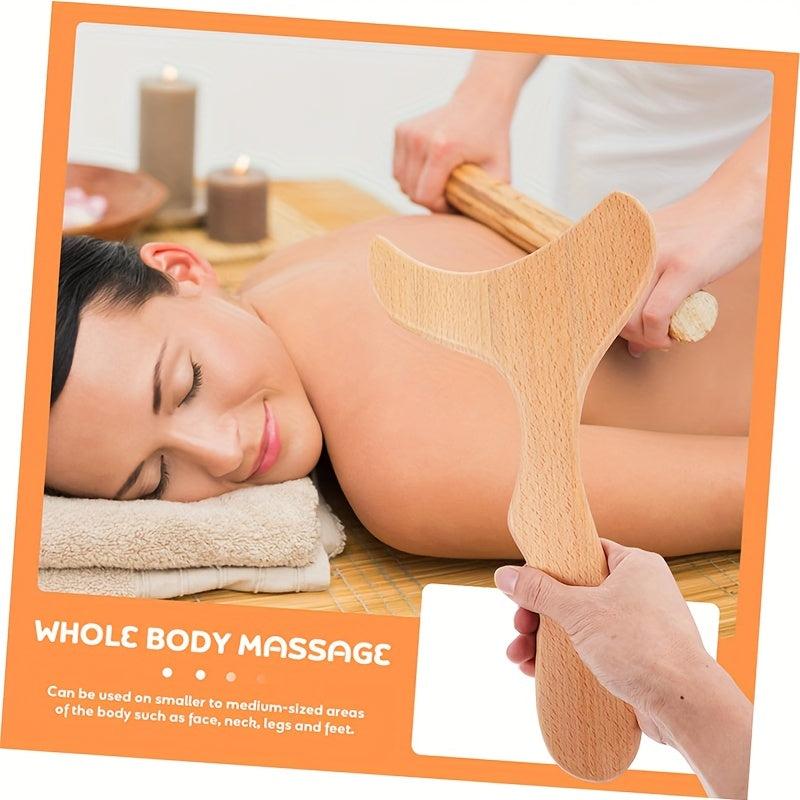 3pcs Wood Massage Tools Kit Handheld Trigger Point Stick Massager