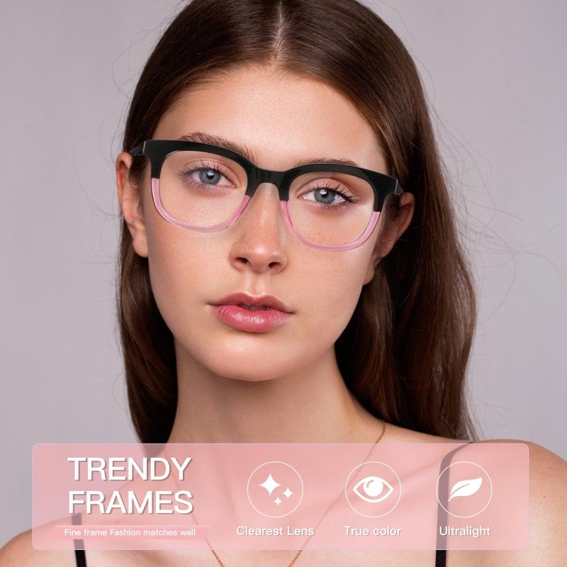 4Pack Reading Glasses Light Blocking Square Computer Readers For Women & Men
