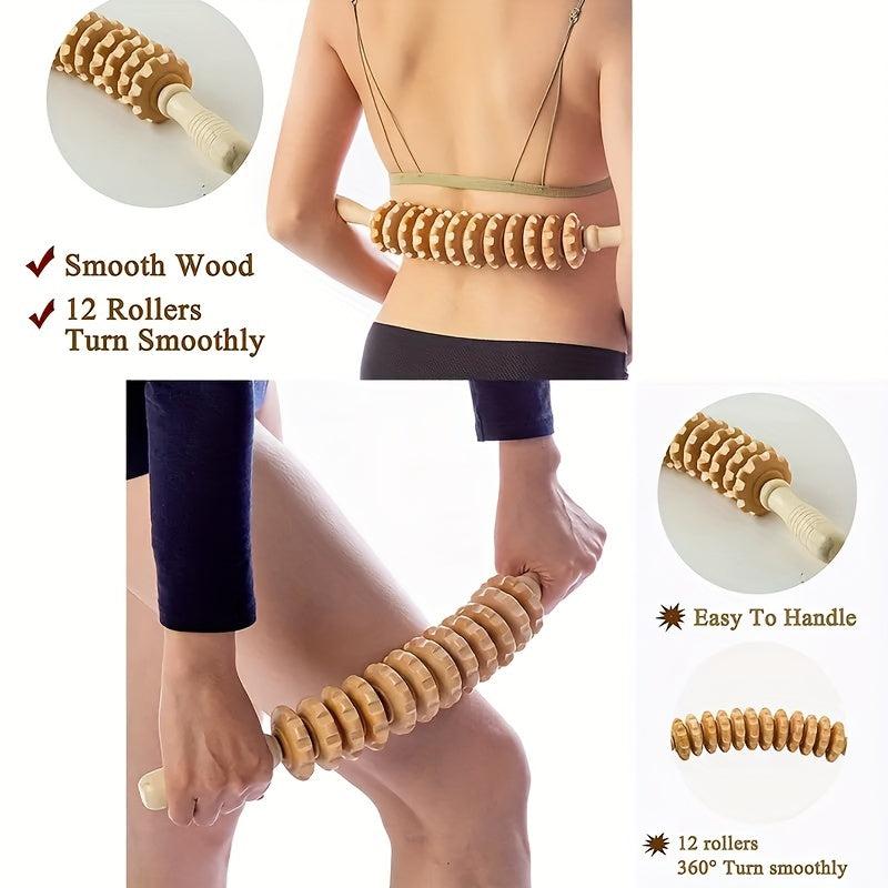 Wood Massage Roller Trigger Point Paste for Lymphatic Drainage