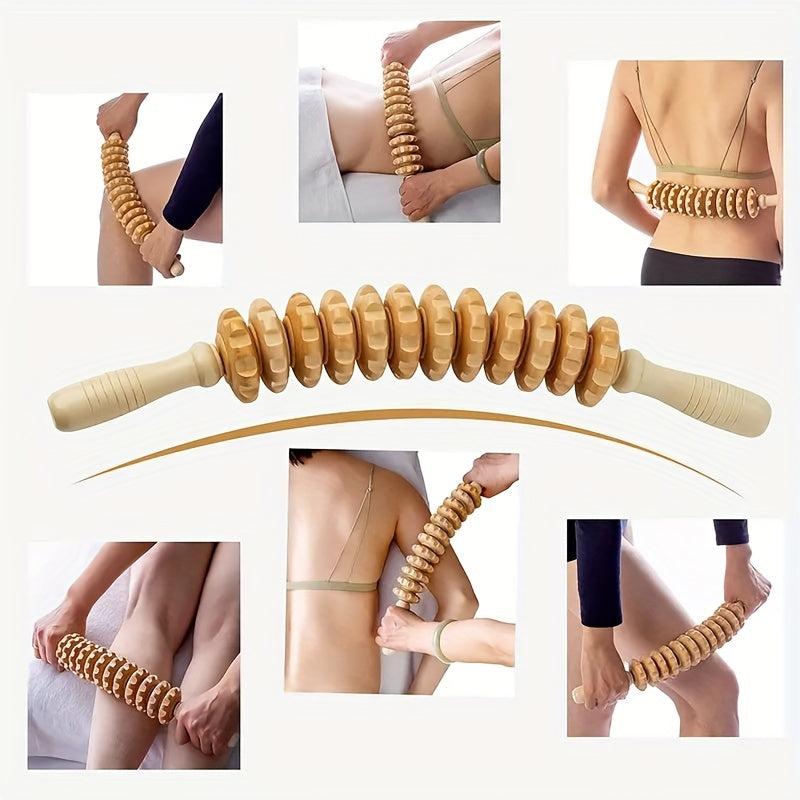 Wood Massage Roller Trigger Point Paste for Lymphatic Drainage