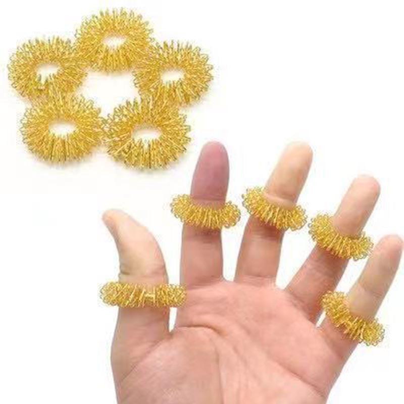 10pcs Acupressure Finger Massage Rings for Stress & Anxiety Relief