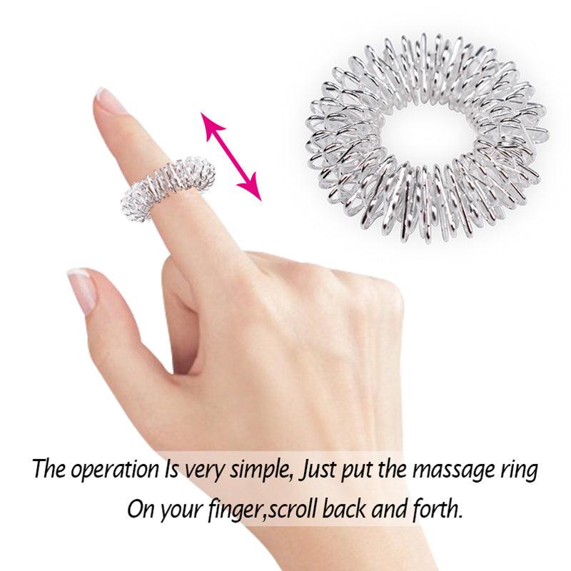 10pcs Acupressure Finger Massage Rings for Stress & Anxiety Relief