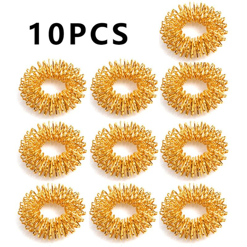 10pcs Acupressure Finger Massage Rings for Stress & Anxiety Relief