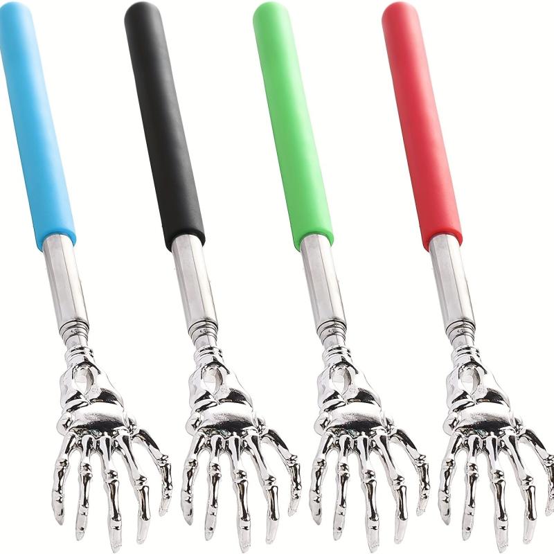 Telescopic Skull Back Scratcher Extendable Rubber Handle Back Scratchers