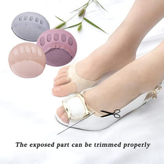 5 Pairs Foot Cushions Honeycomb Fabric Metatarsal Pads Invisible Socks Pads
