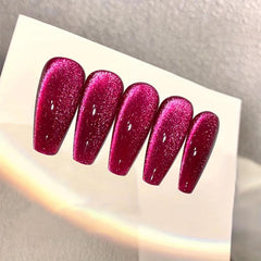 Ruby Red Glitter Magnetic Gel Nail Polish Cat Eye Finish