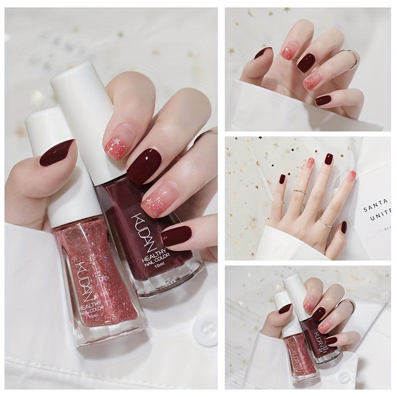 Water-Based Nail Polish 2-Pack No Bake Long Lasting