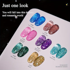 Holographic Gel Nail Polish Diamond Shine UV LED Alcohol - Halloween