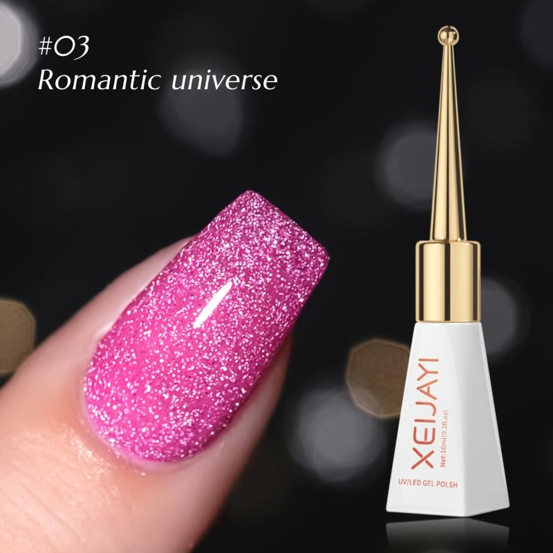 Holographic Gel Nail Polish 10ml Reflective Shine Soak Off UV LED Alcohol