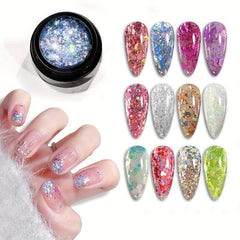 Sequin Gel Nail Polish 8g Formaldehyde & Lead-Free DIY Manicures Long Lasting